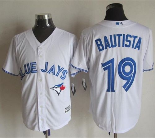 Blue Jays #19 Jose Bautista White New Cool Base Stitched MLB Jersey - Click Image to Close